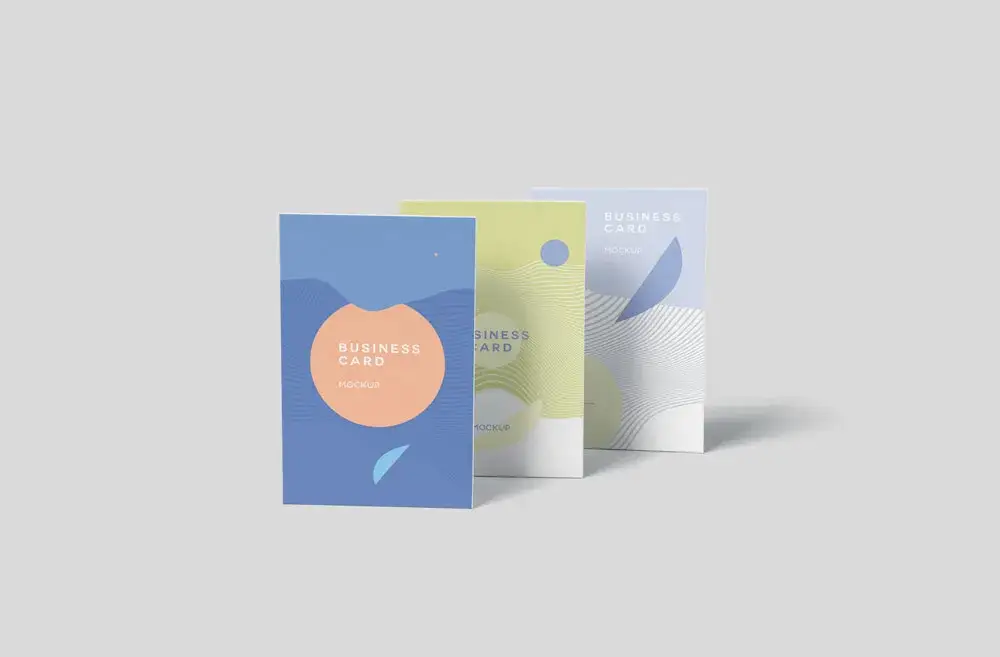 简约高端竖版名片卡片效果图展示智能贴图样机
