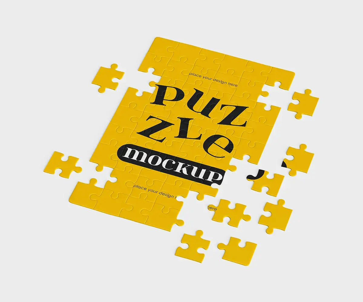 拼图益智包装盒文创效果图展示贴图样机