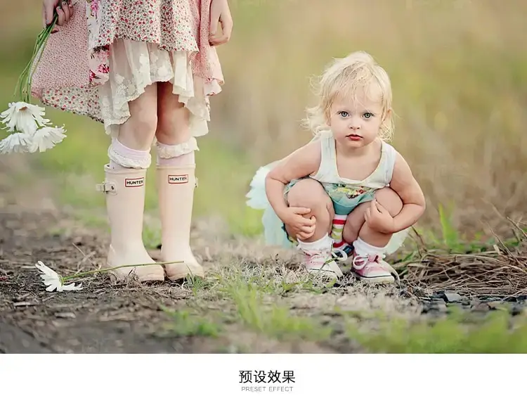 国外儿童清新唯美温暖风格摄影调色lr预设