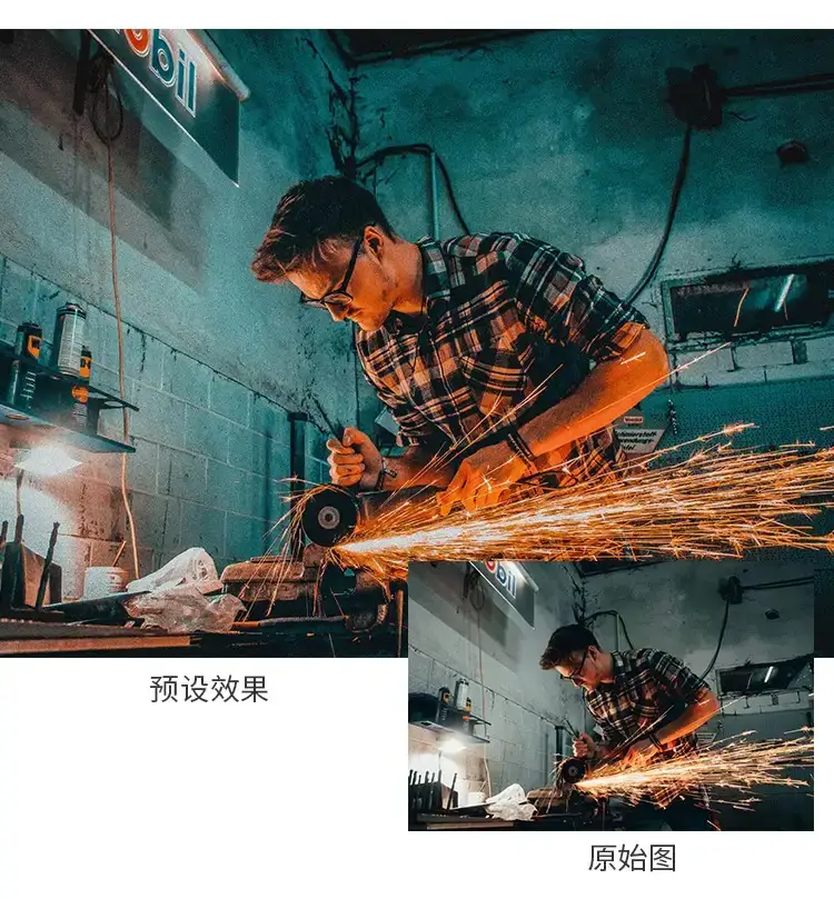 城市蓝橙街拍夜景摄影人像滤镜后期调色预设