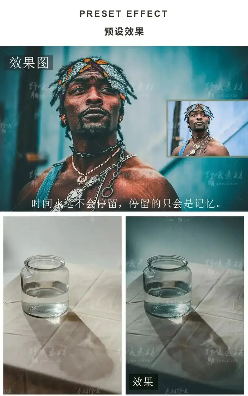 穆蓝电影氛围复古人像后期调色lr预设滤镜