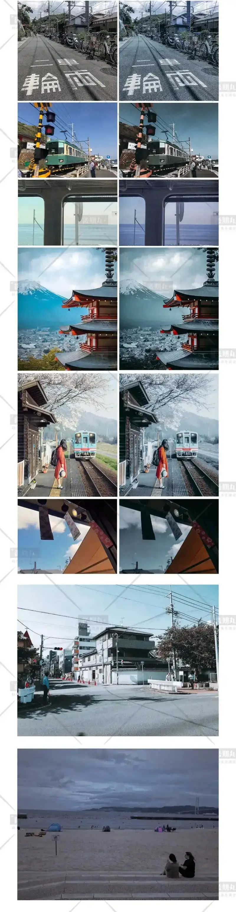 网红日系原创雾霾蓝暗调写真调色LR预设滤镜