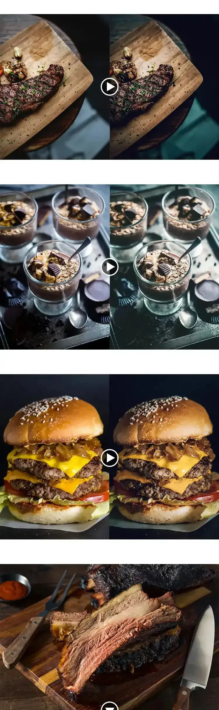 西餐美食静物预设产品摄影视频调色滤镜