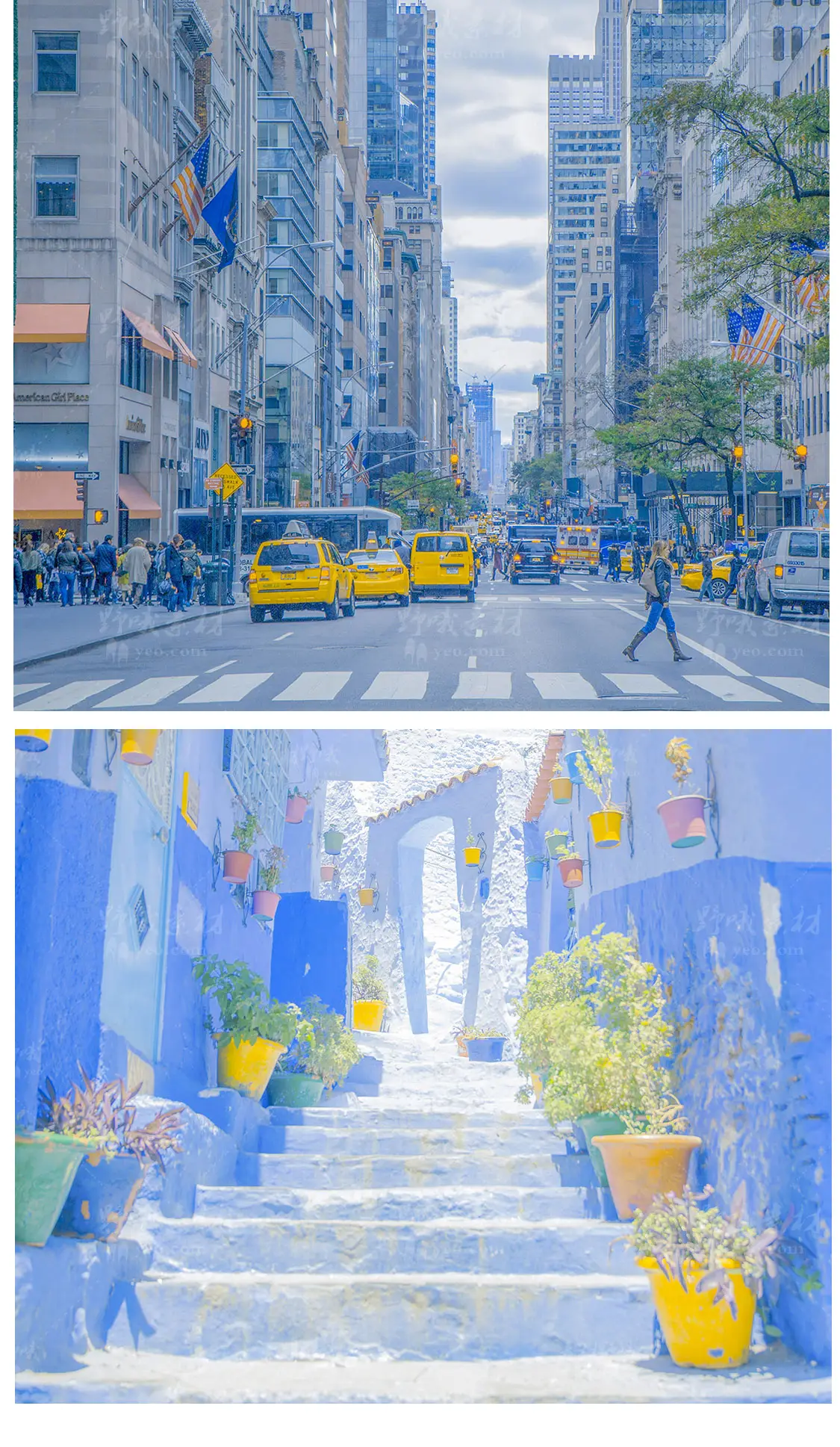 日系小清新蓝黄色调LR预设LUT调色