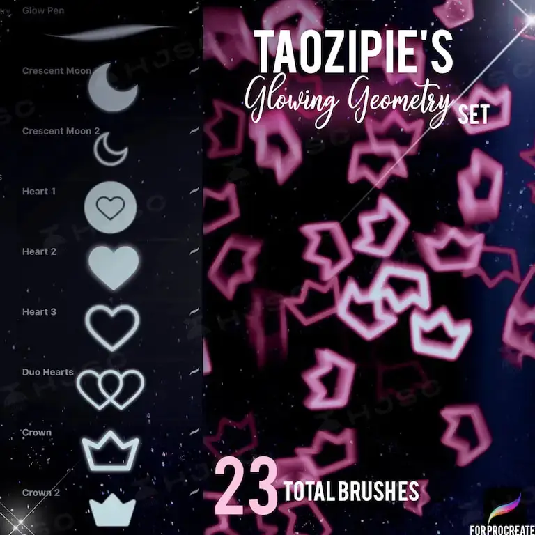 全套taozipie网红插画人像人物美妆厚涂procreate笔刷