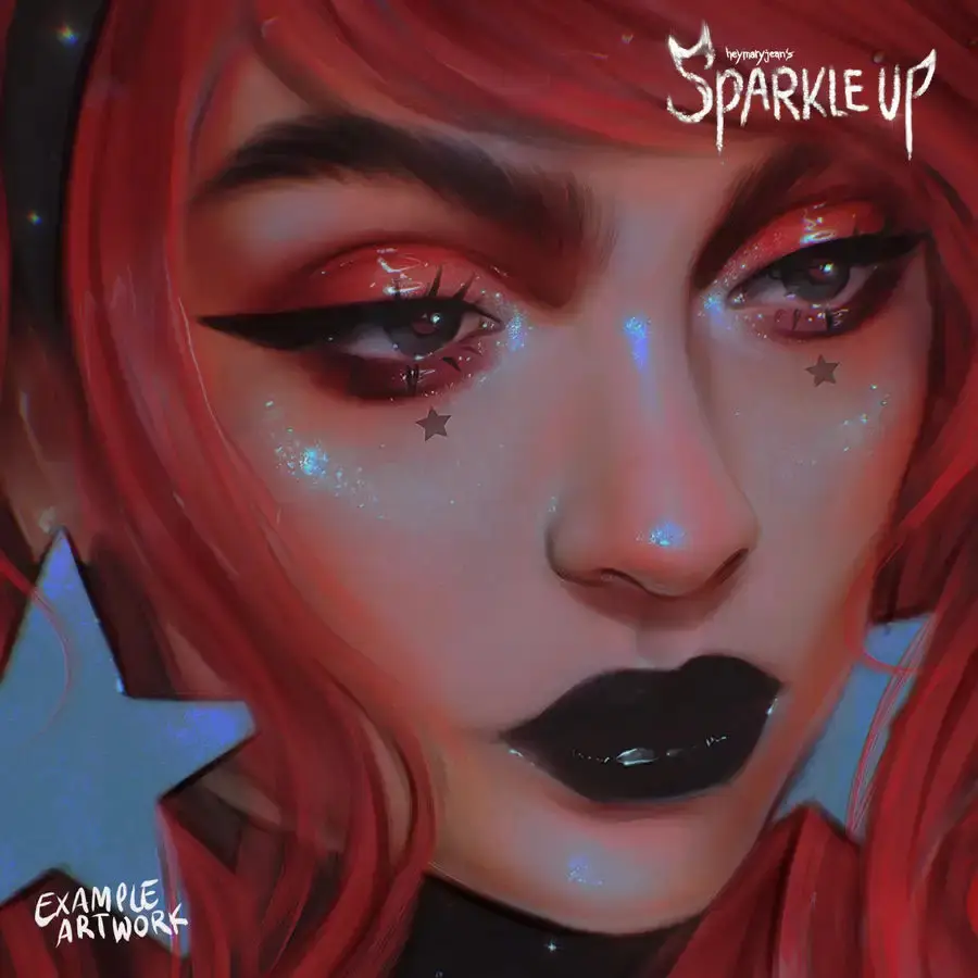 眼影高光氛围闪粉星星装饰点缀人像画procreate笔刷