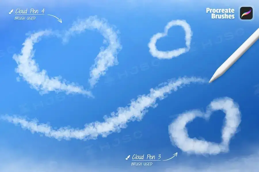白云笔刷天空蓝天云朵云彩云层procreate笔刷
