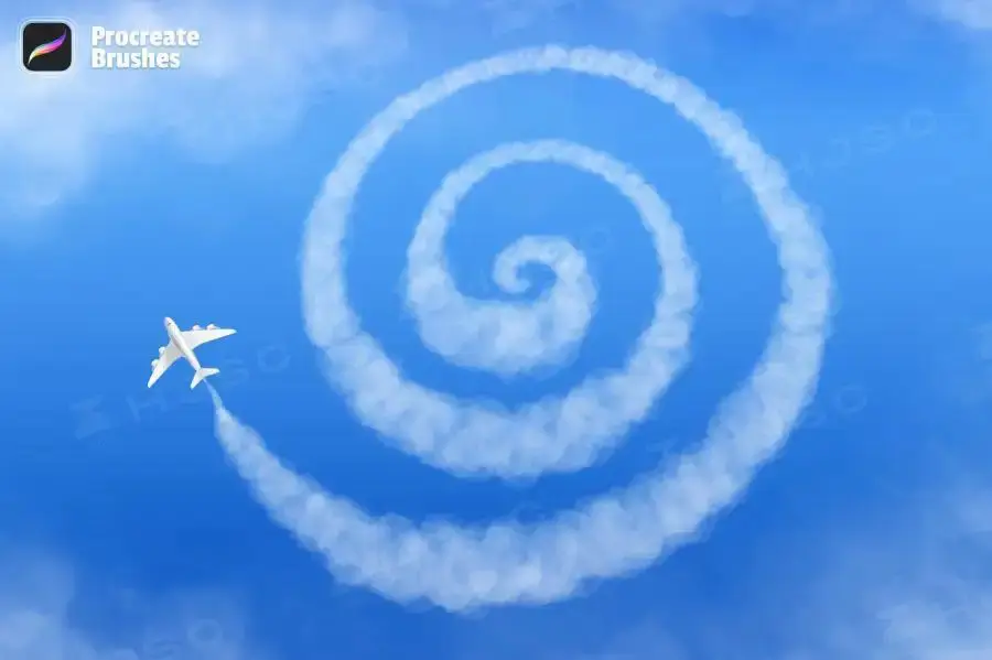 白云笔刷天空蓝天云朵云彩云层procreate笔刷