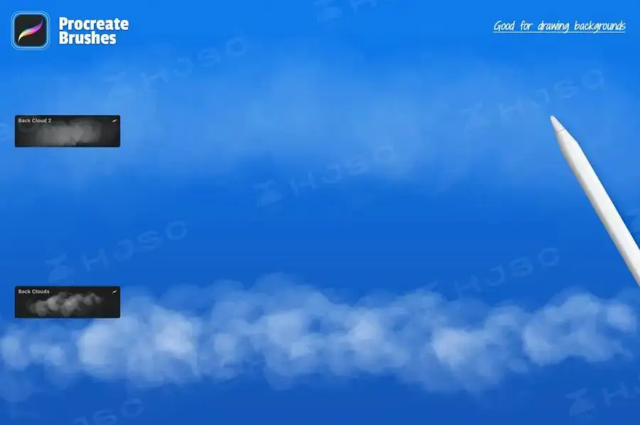 白云笔刷天空蓝天云朵云彩云层procreate笔刷
