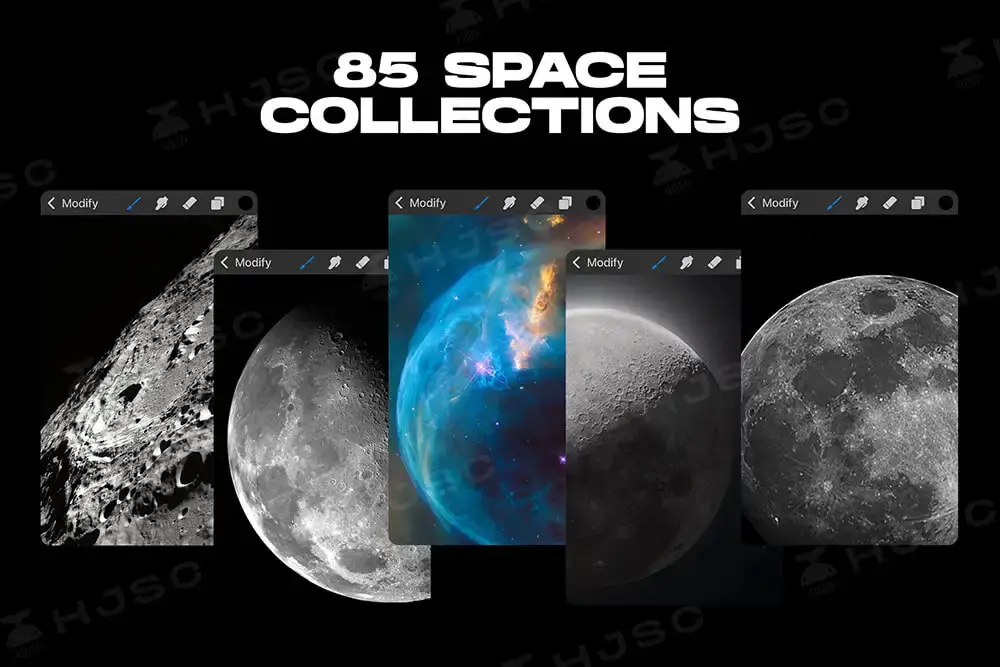 宇宙太空银河星系太阳球体陨石procreate笔刷