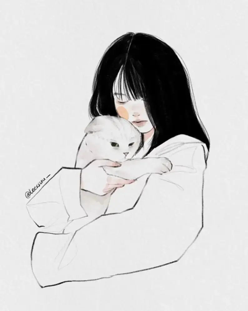 韩国插画师Leessuu素描人像画笔纸纹铅笔速写起稿procreate笔刷