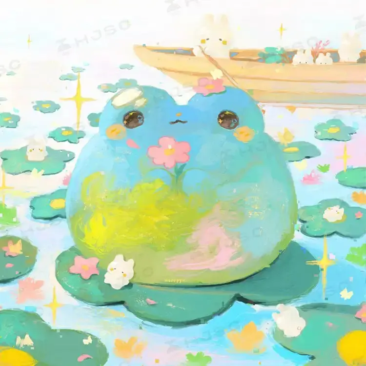 Happyyu油画水粉油画棒肌理卡通儿童厚涂procreate笔刷