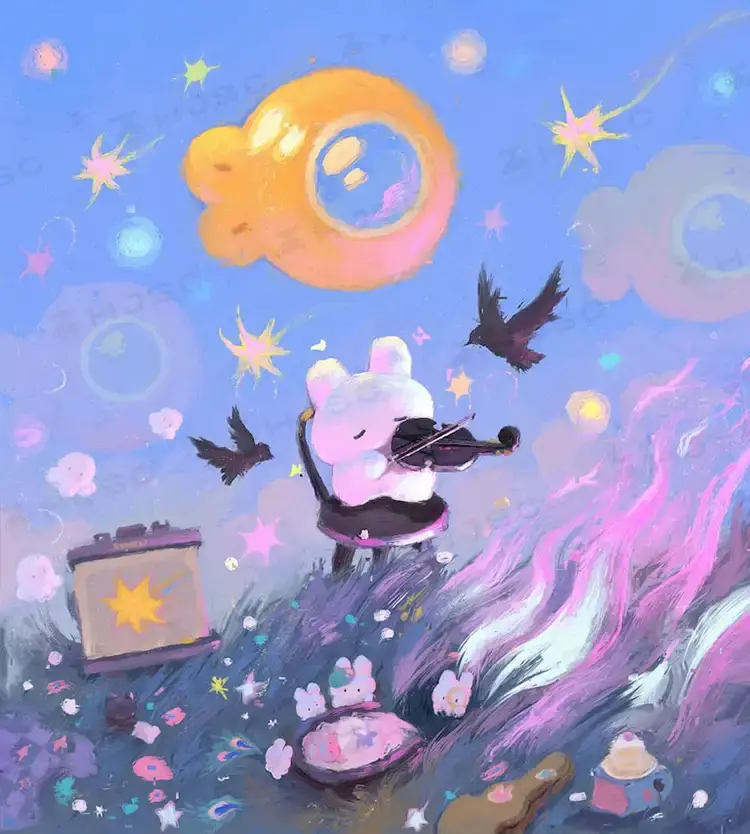 Happyyu油画水粉油画棒肌理卡通儿童厚涂procreate笔刷