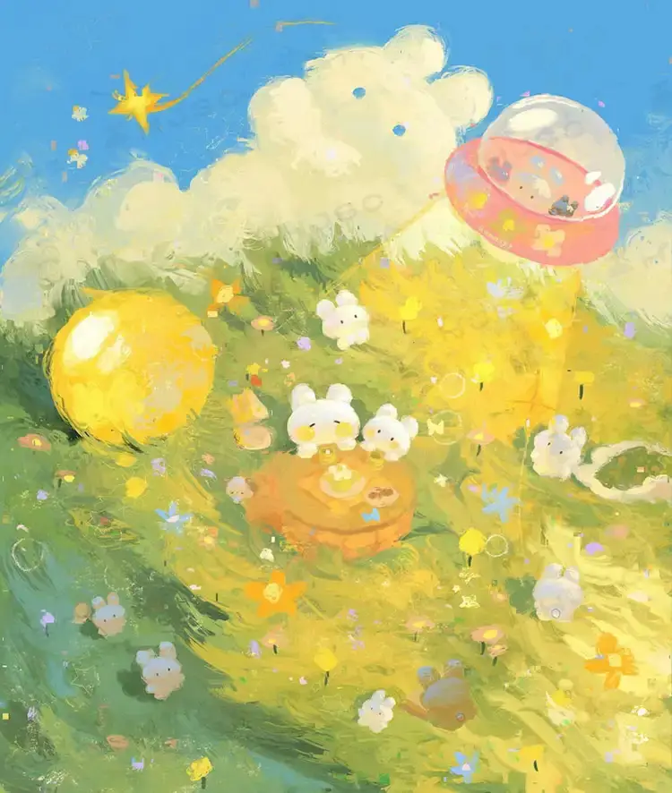 Happyyu油画水粉油画棒肌理卡通儿童厚涂procreate笔刷