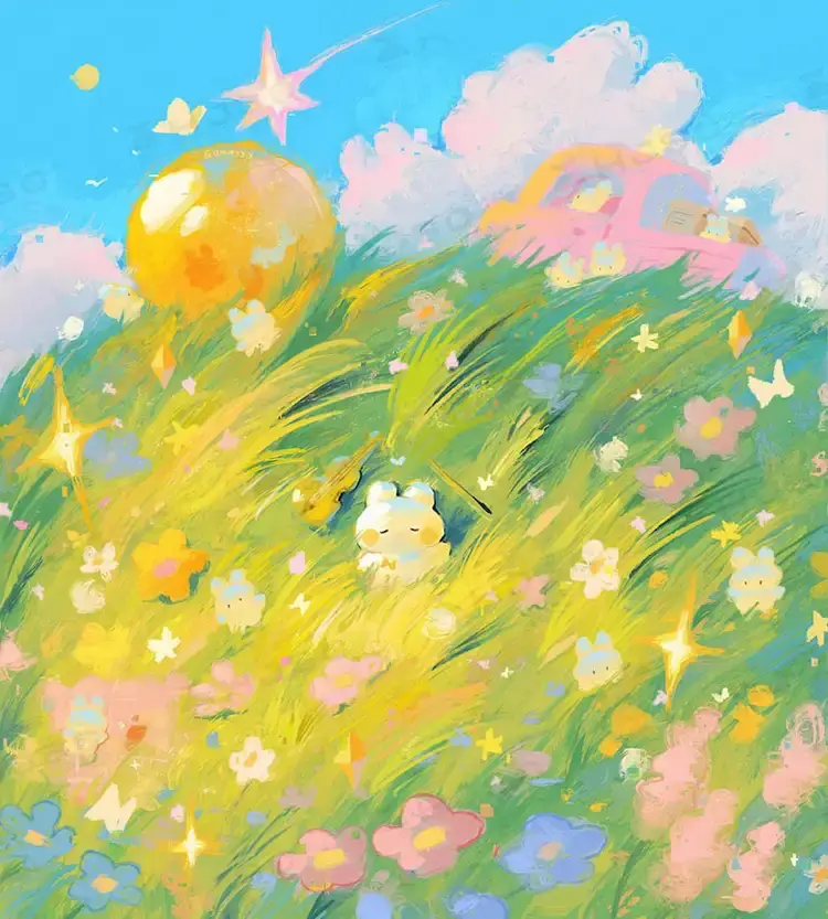 Happyyu油画水粉油画棒肌理卡通儿童厚涂procreate笔刷