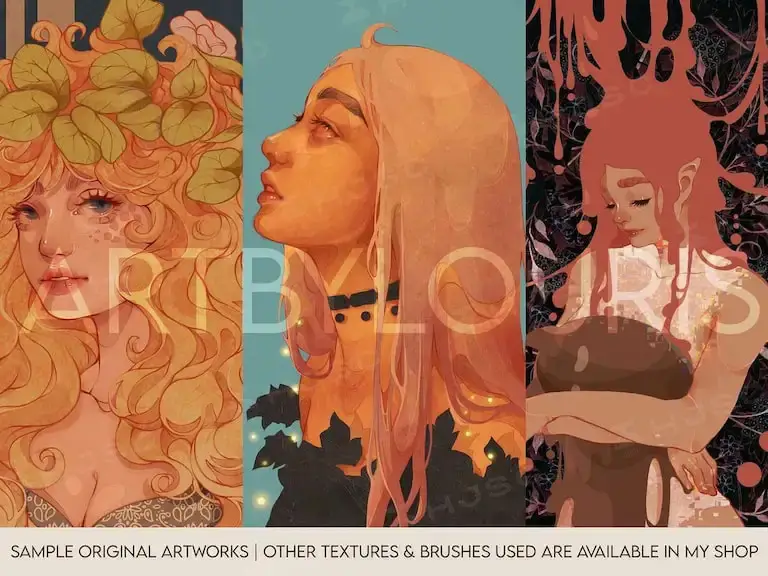 artbylouris同款铅笔水彩质感纹理人物绘画procreate笔刷