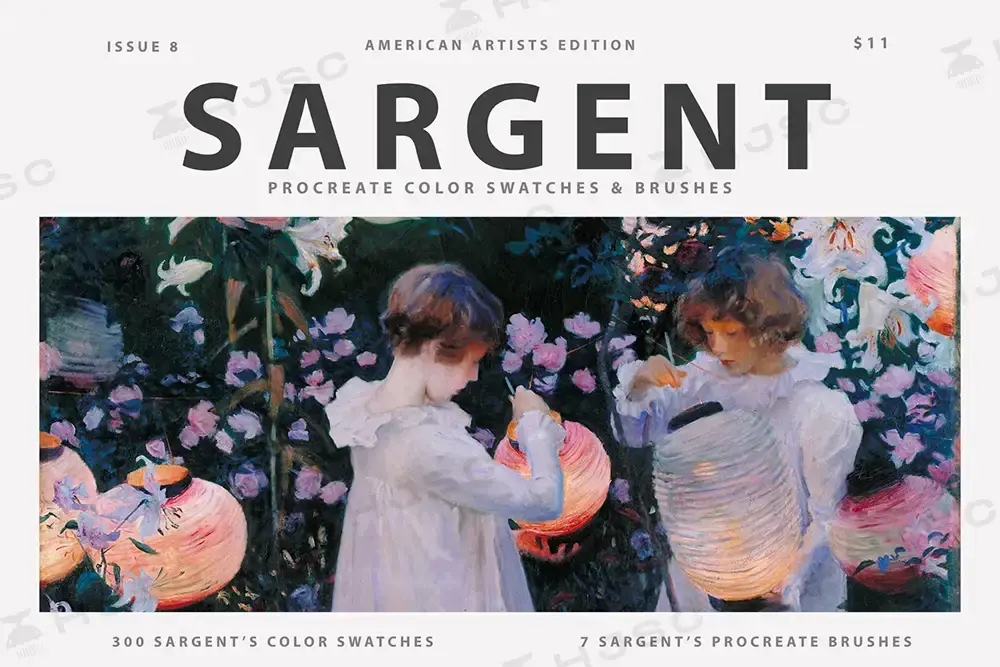Sargent约翰·辛格·萨金特复古油画艺术色卡procreate笔刷