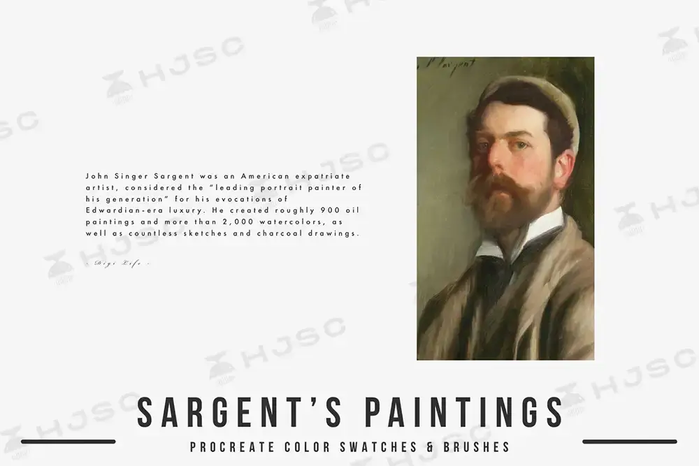 Sargent约翰·辛格·萨金特复古油画艺术色卡procreate笔刷
