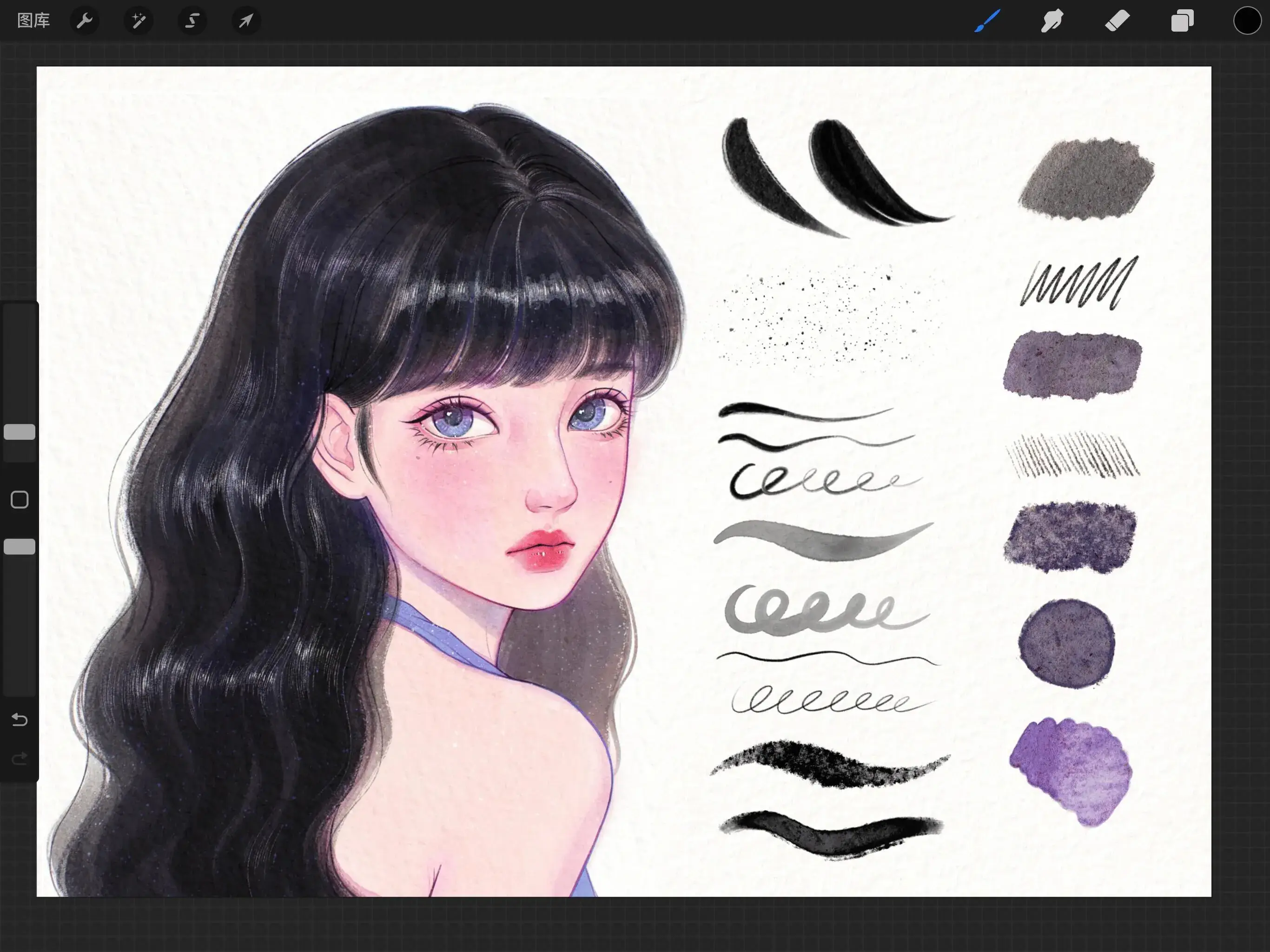 专业人像绘画纸张纹理调色板Procreate笔刷
