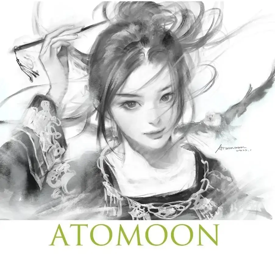 厚涂动漫水墨木炭粉彩油画水彩手绘Procreate笔刷