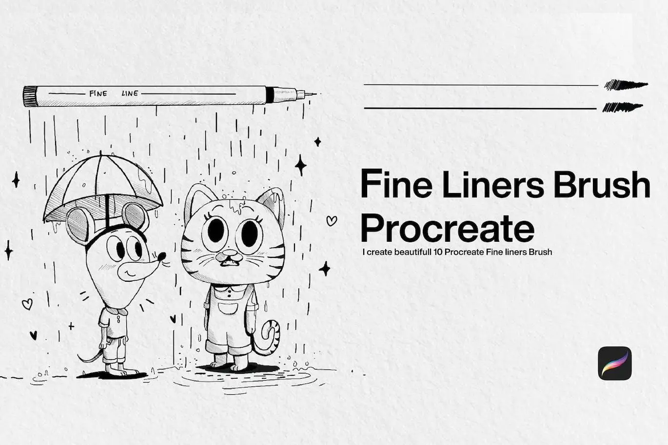 10支精美眼线Procreate笔刷