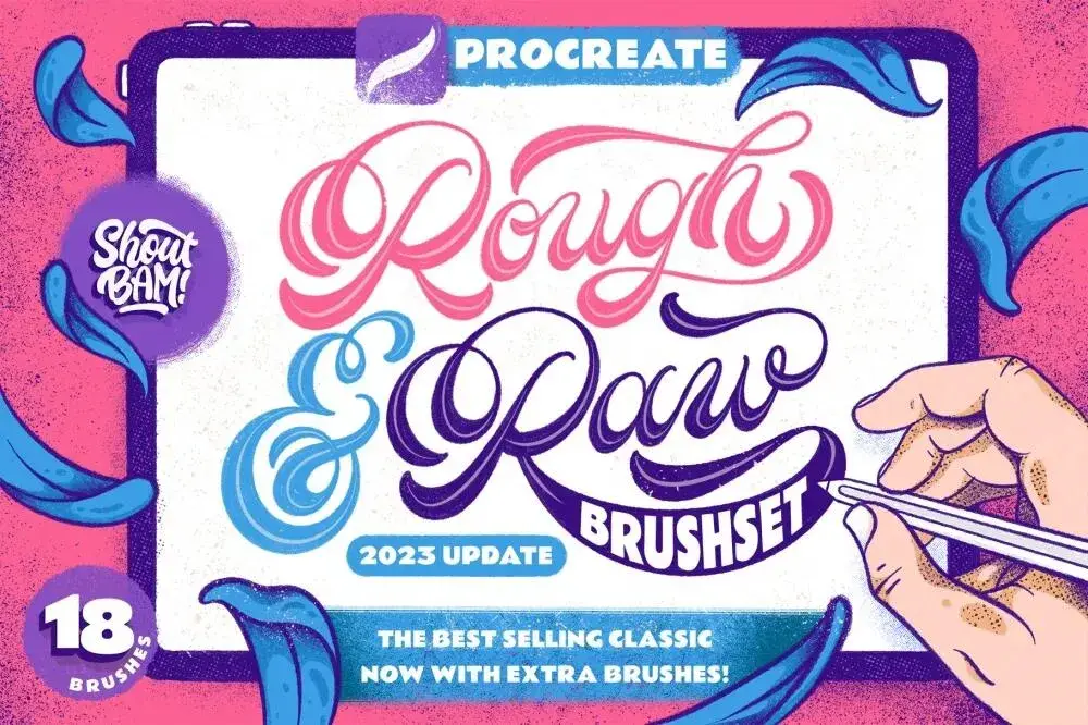 做旧艺术触感粗糙边缘颗粒感纹理Procreate笔刷