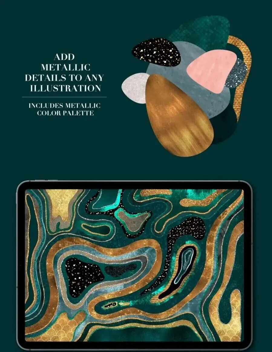 绘画金箔闪亮Procreate笔刷