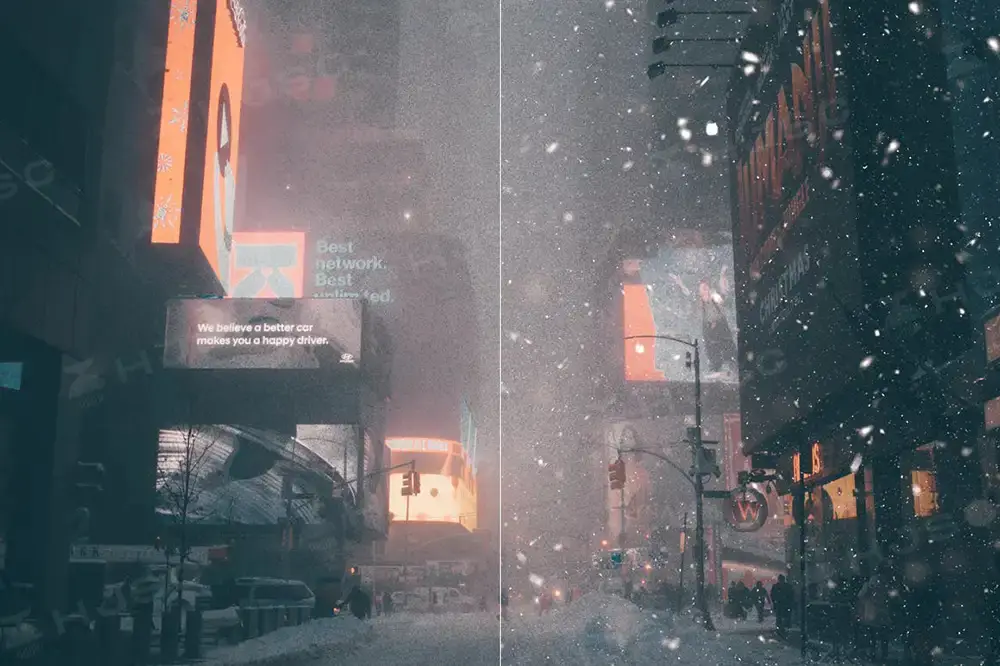 下雪特效雪花飘落冬季大雪procreate笔刷ps笔刷