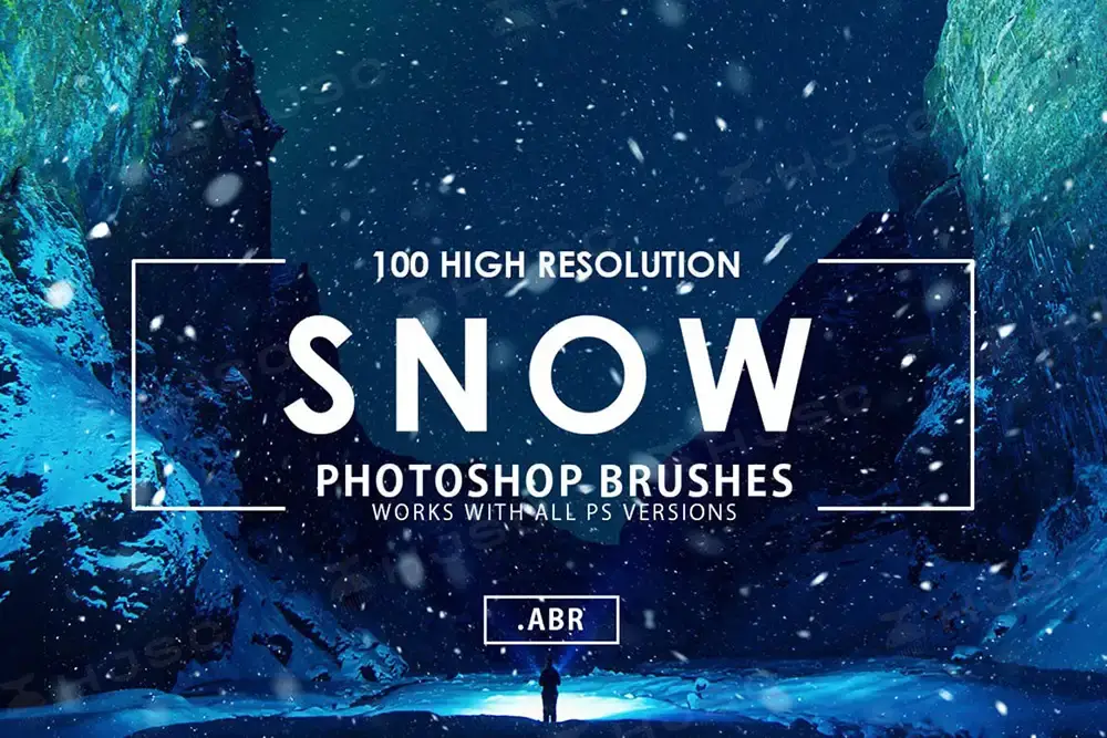 下雪特效雪花飘落冬季大雪procreate笔刷ps笔刷